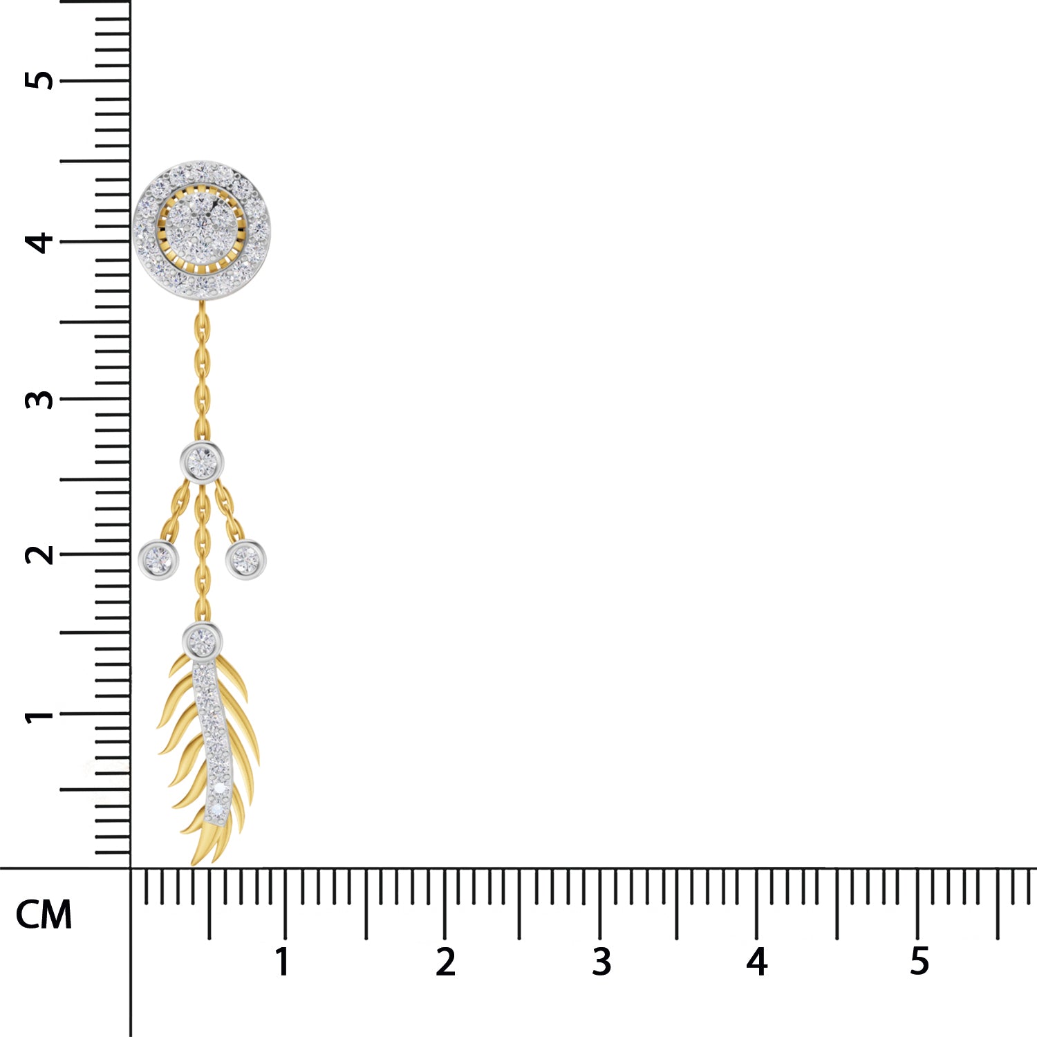 0.82 Carat  | 925 Sterling Silver Yellow Gold Plated Dream Catcher Earrings