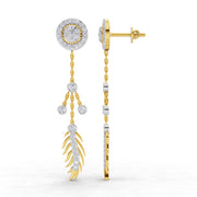 0.82 Carat  | 925 Sterling Silver Yellow Gold Plated Dream Catcher Earrings