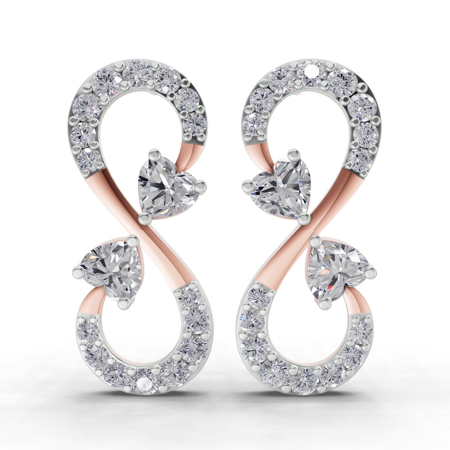 1.26 Carat Infinity Earrings for Women | 14K Rose Gold