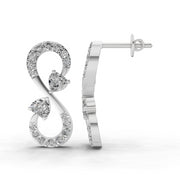 1.26 Carat Infinity Earrings for Women | 14K White Gold