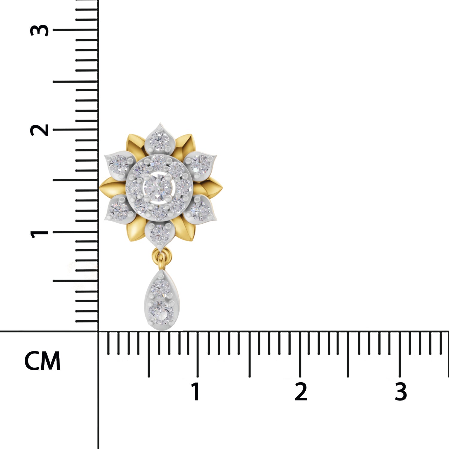 0.92 Carat  | 925 Sterling Silver Yellow Gold Plated Lotus Earrings