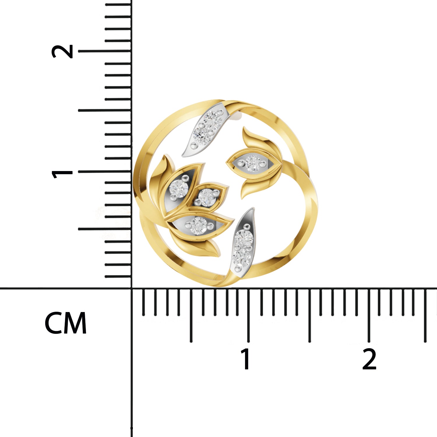 0.18 Carat  | 925 Sterling Silver Yellow Gold Plated Lotus Earrings