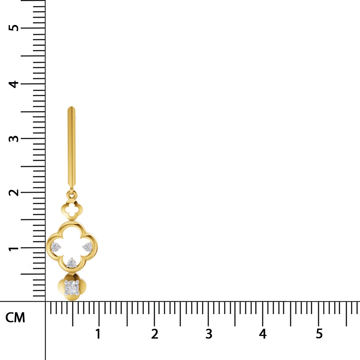 0.22 Carat | 925 Sterling Silver Yellow Gold Plated Floral Earrings