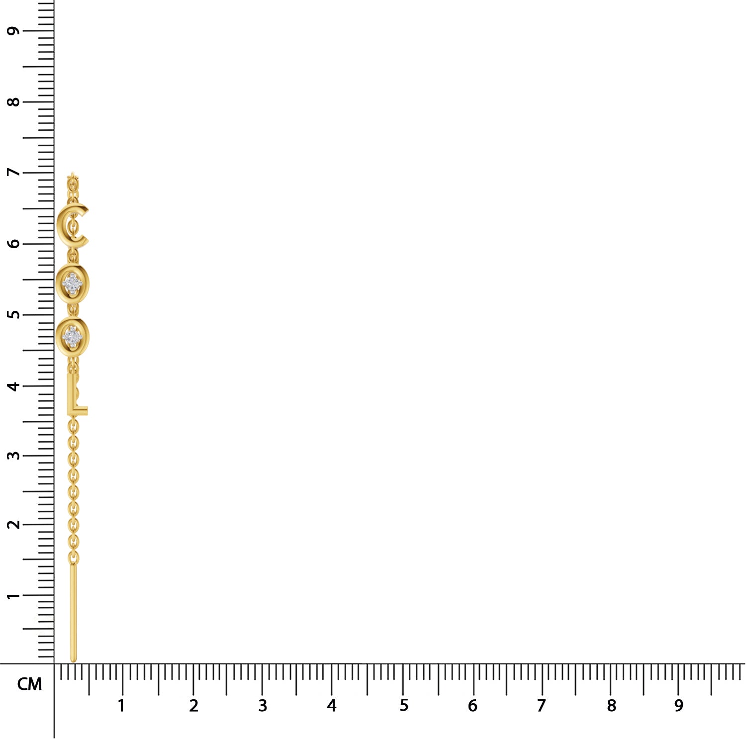 0.07 Carat | 925 Sterling Silver Yellow Gold Plated COOL Threader Earrings