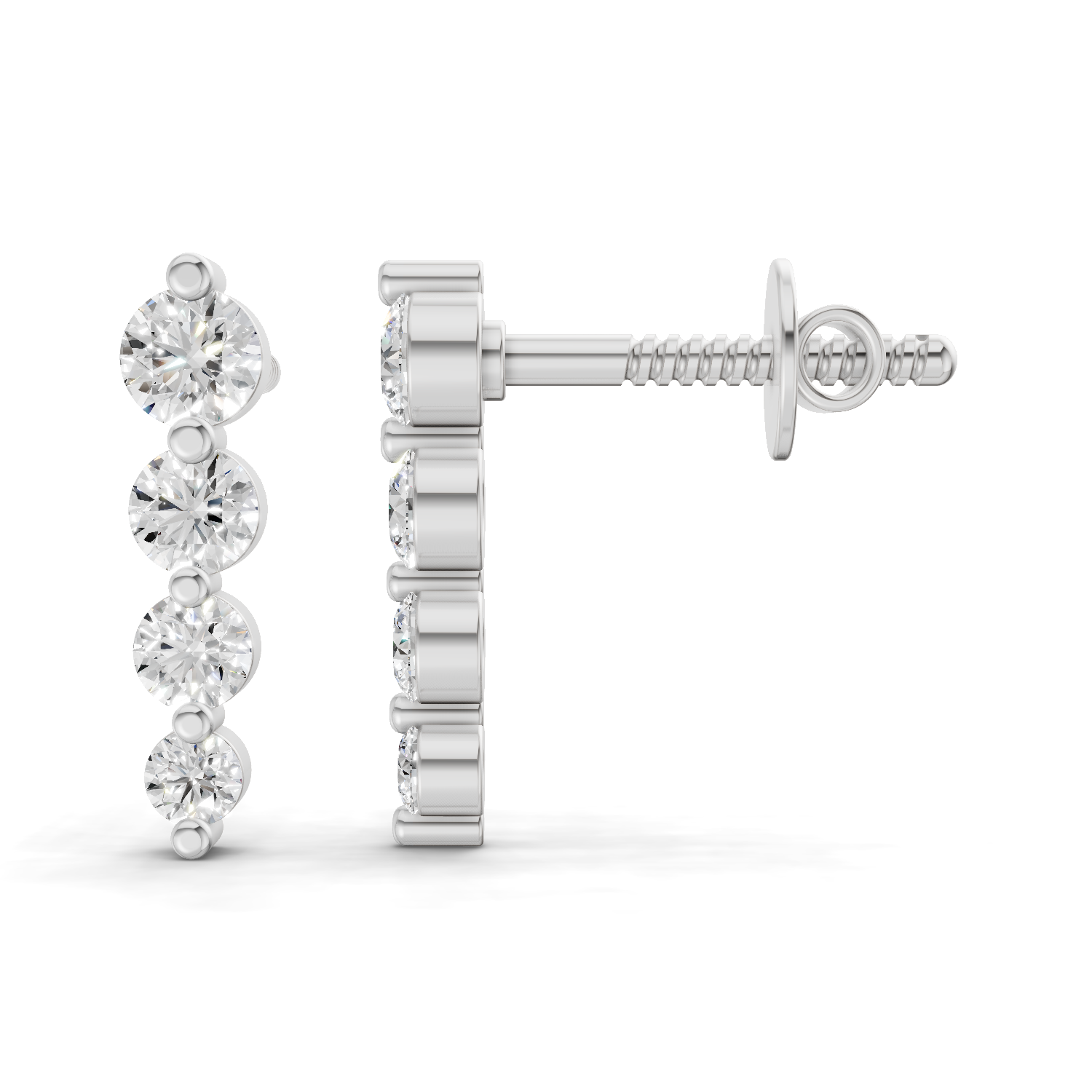 0.31 Carat Celeste Diamond drop Earrings for Women | 14K White Gold