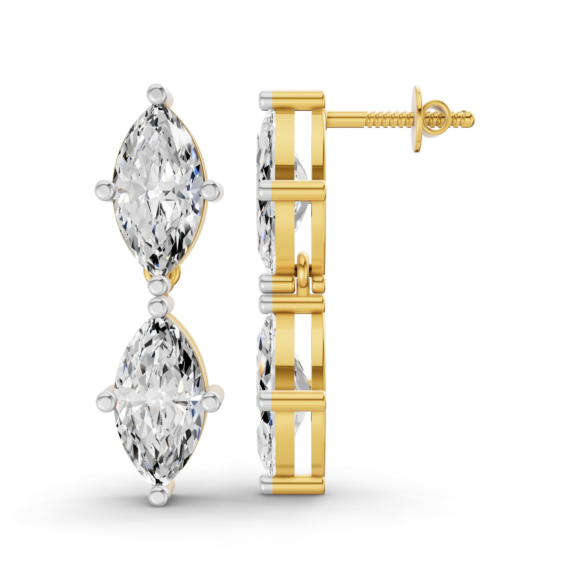 Sparkles Twin Marquise Radiance Stud Diamond Earring