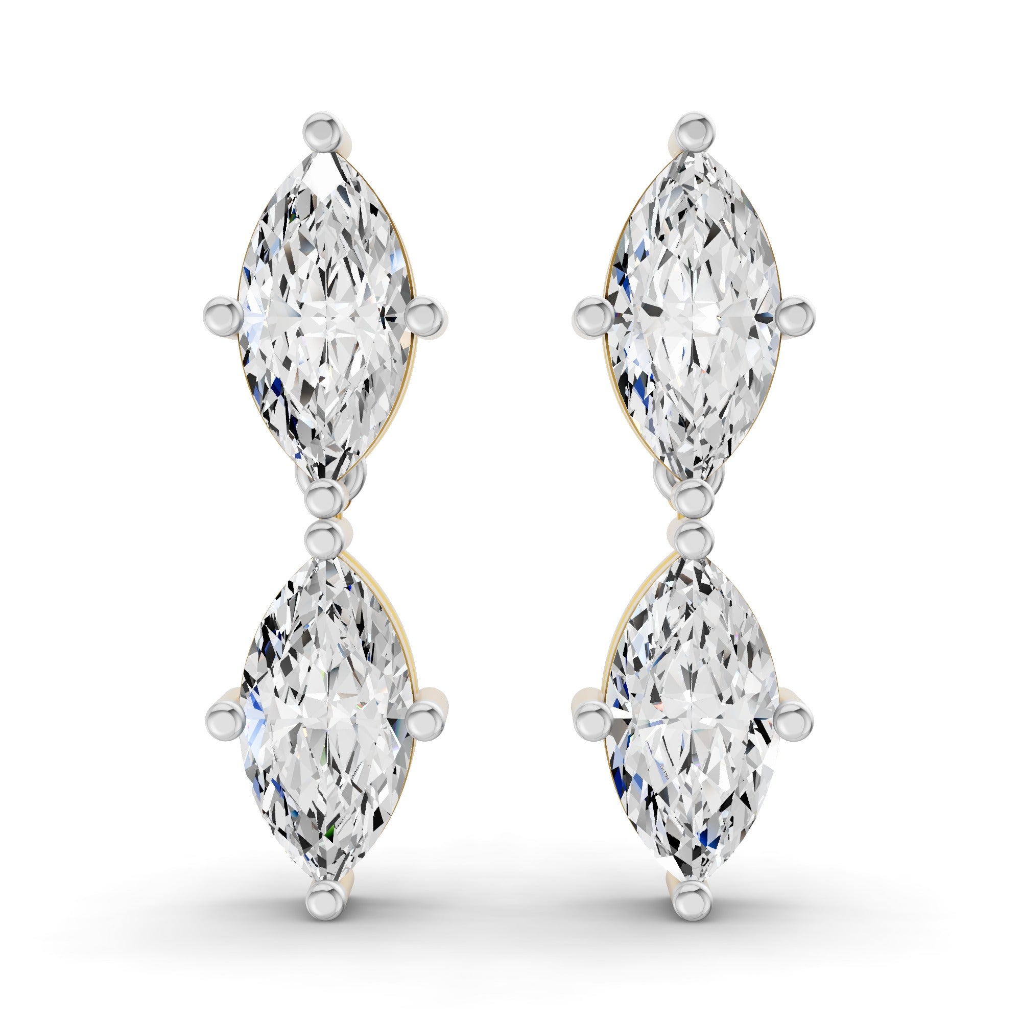 Sparkles Twin Marquise Radiance Stud Diamond Earring