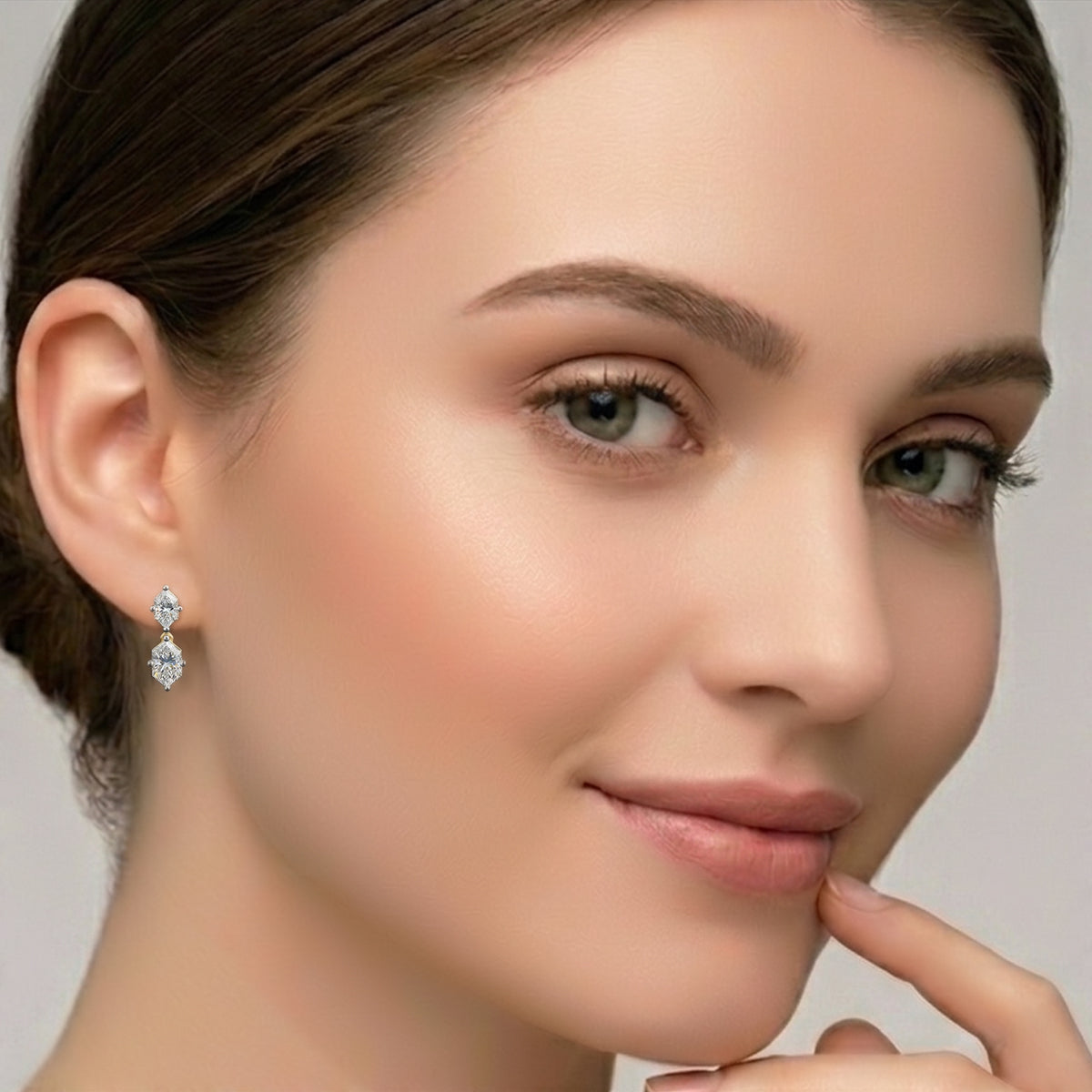 Sparkles Graceful Marquise Duet Diamond Earring