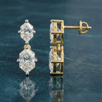 3.20 Carat Solitaire Lab Grown Diamond Earring In 14K Gold