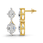 3.20 Carat Solitaire Lab Grown Diamond Earring In 14K Gold