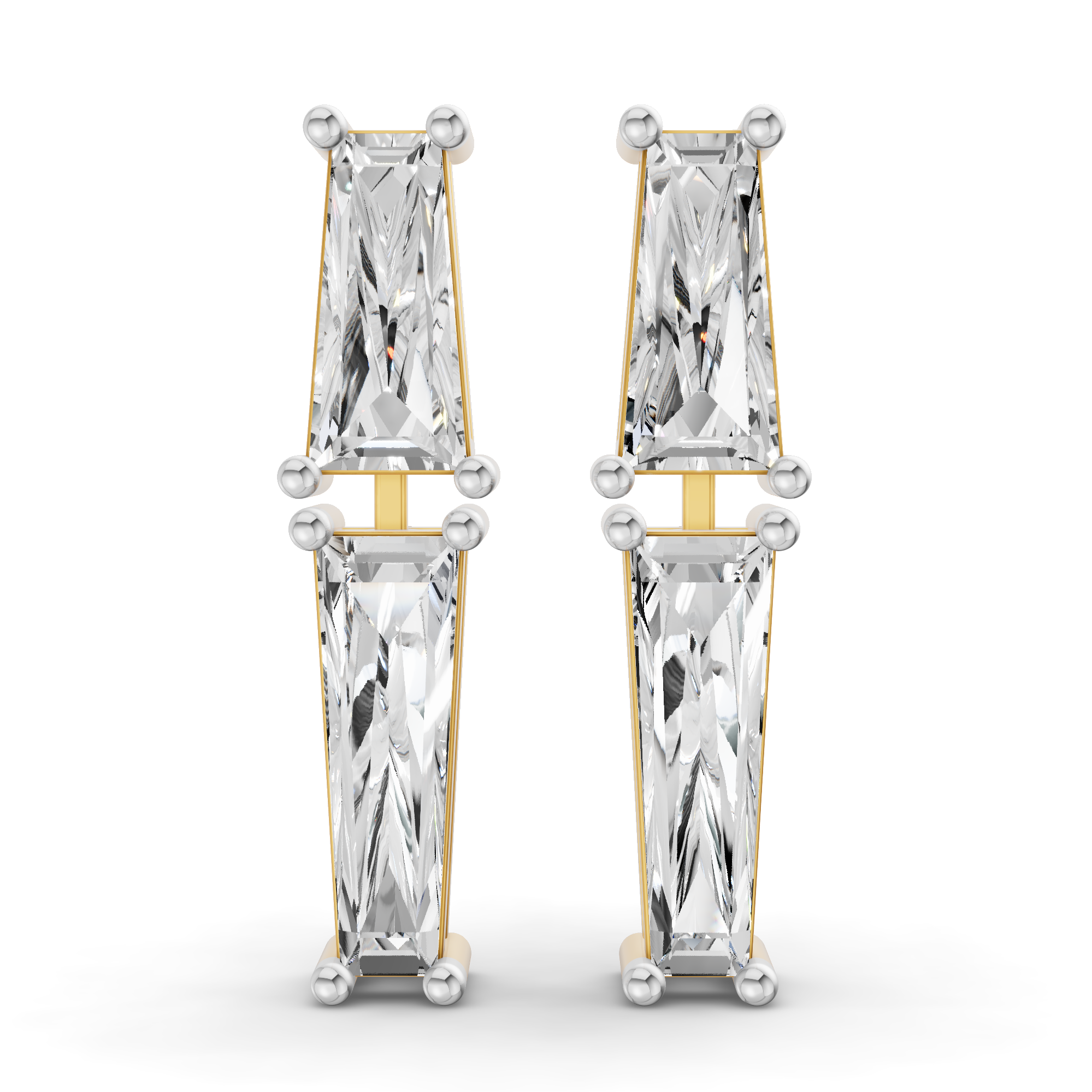 Sparkles Twin Baguette Cascade Diamond Earring