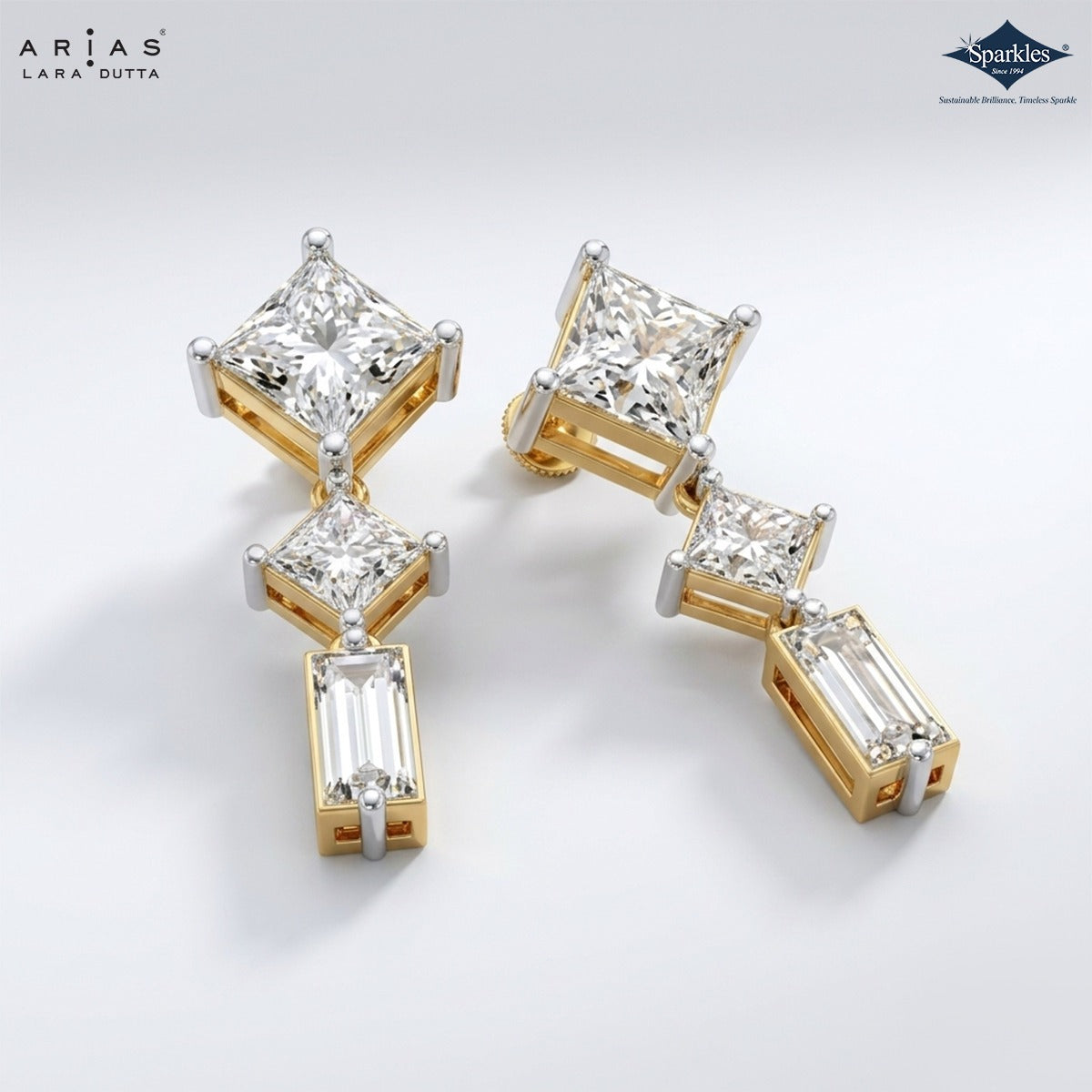 Arias by Lara Dutta Princesscut Diamond Linear Earring