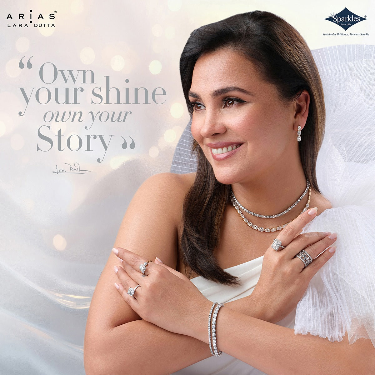 Arias by Lara Dutta Princesscut Diamond Linear Earring