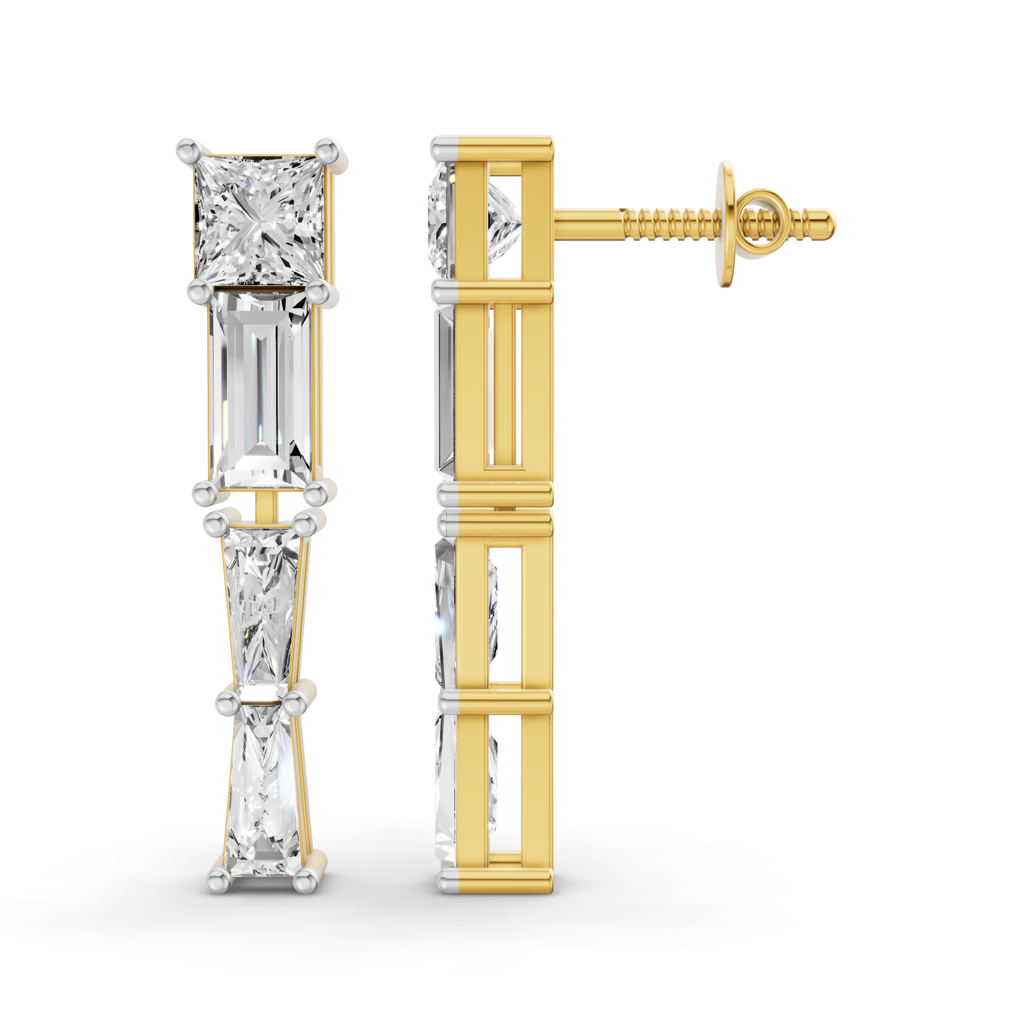 Sparkles Three Stone Drop Diamond Earring