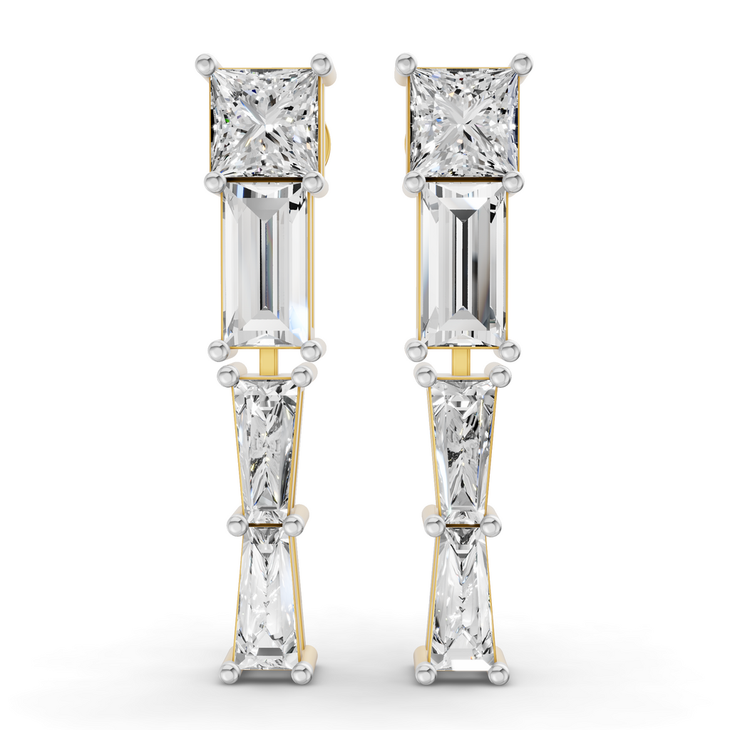 Sparkles Three Stone Drop Diamond Earring