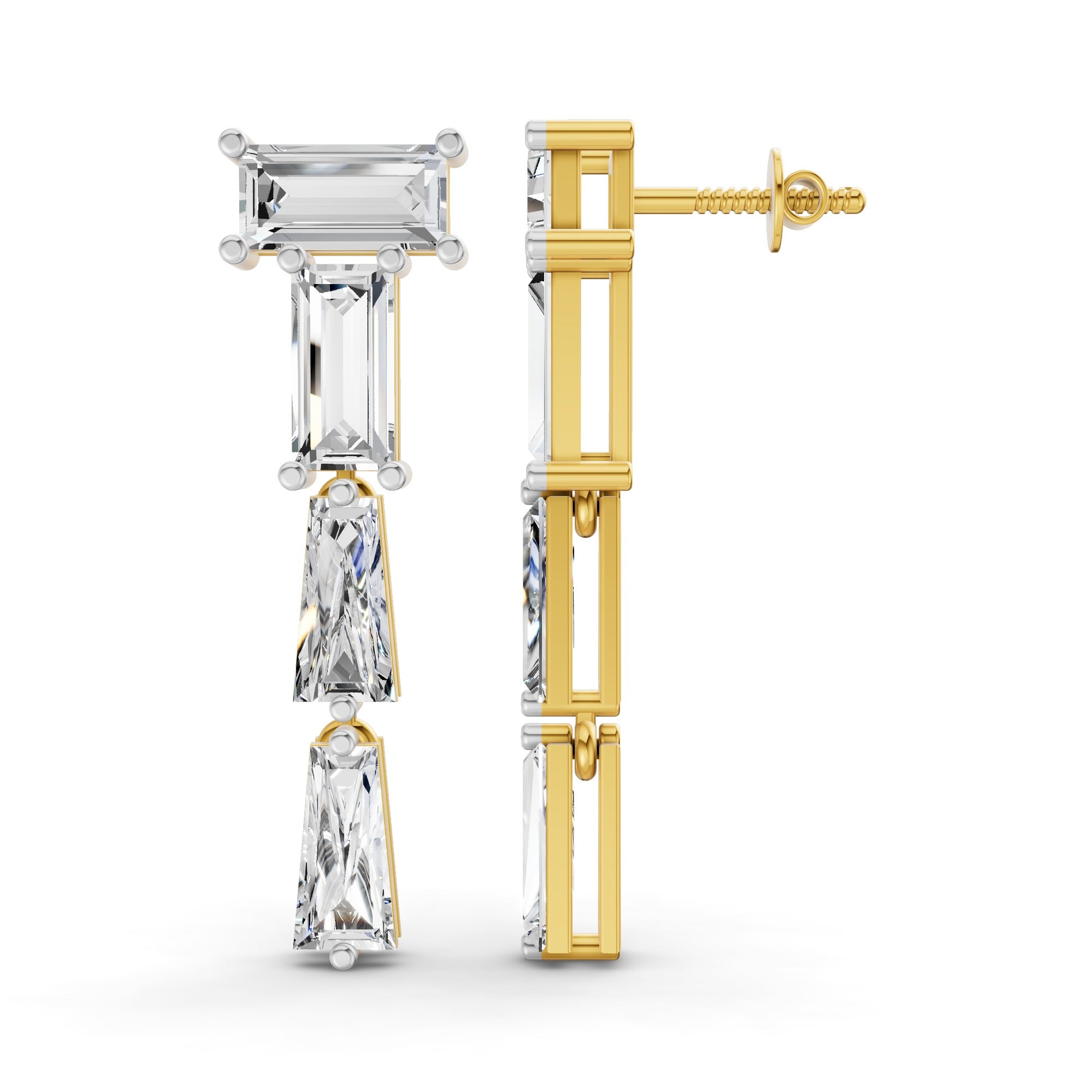 Sparkles Geometric Cascade Drop Diamond Earring