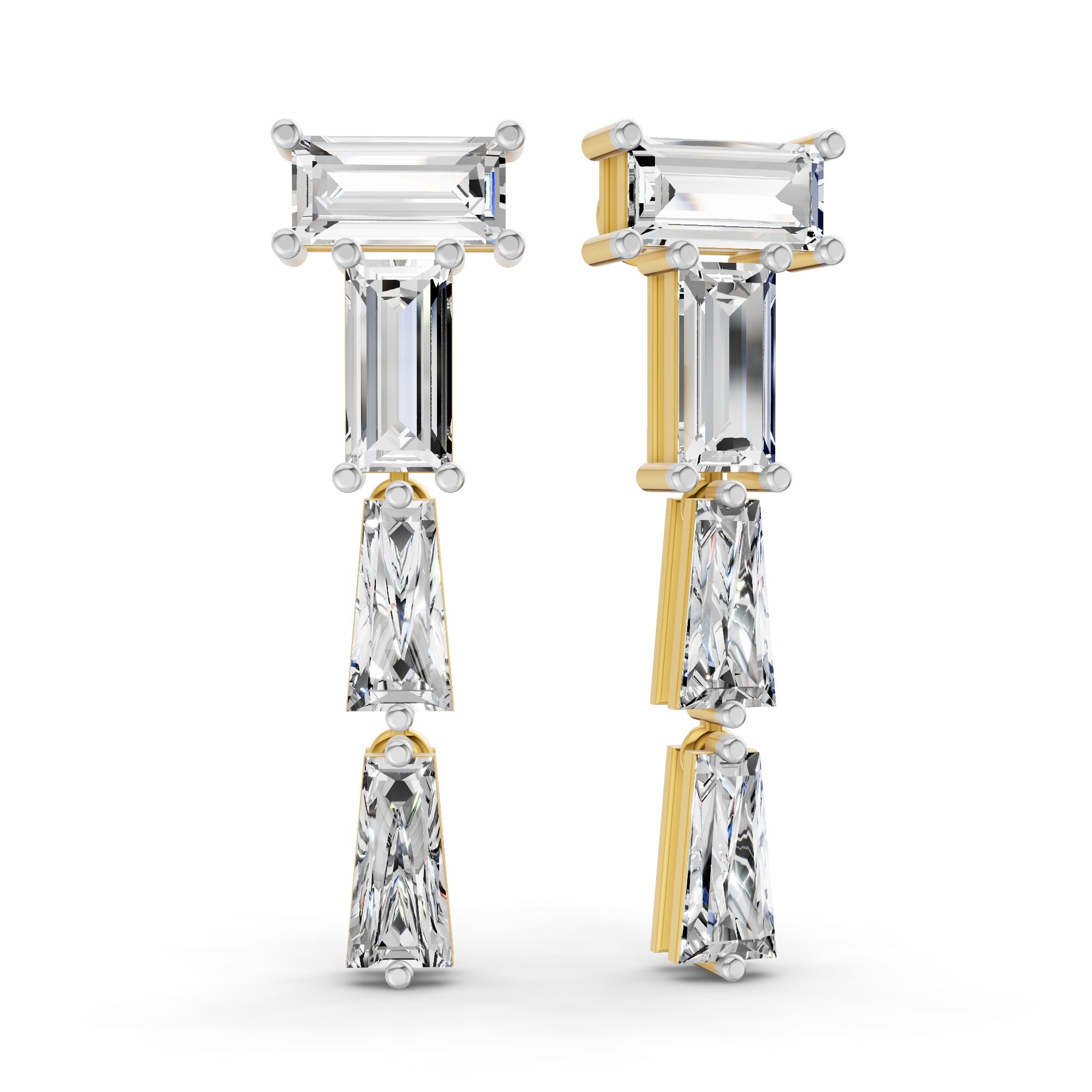 Sparkles Geometric Cascade Drop Diamond Earring