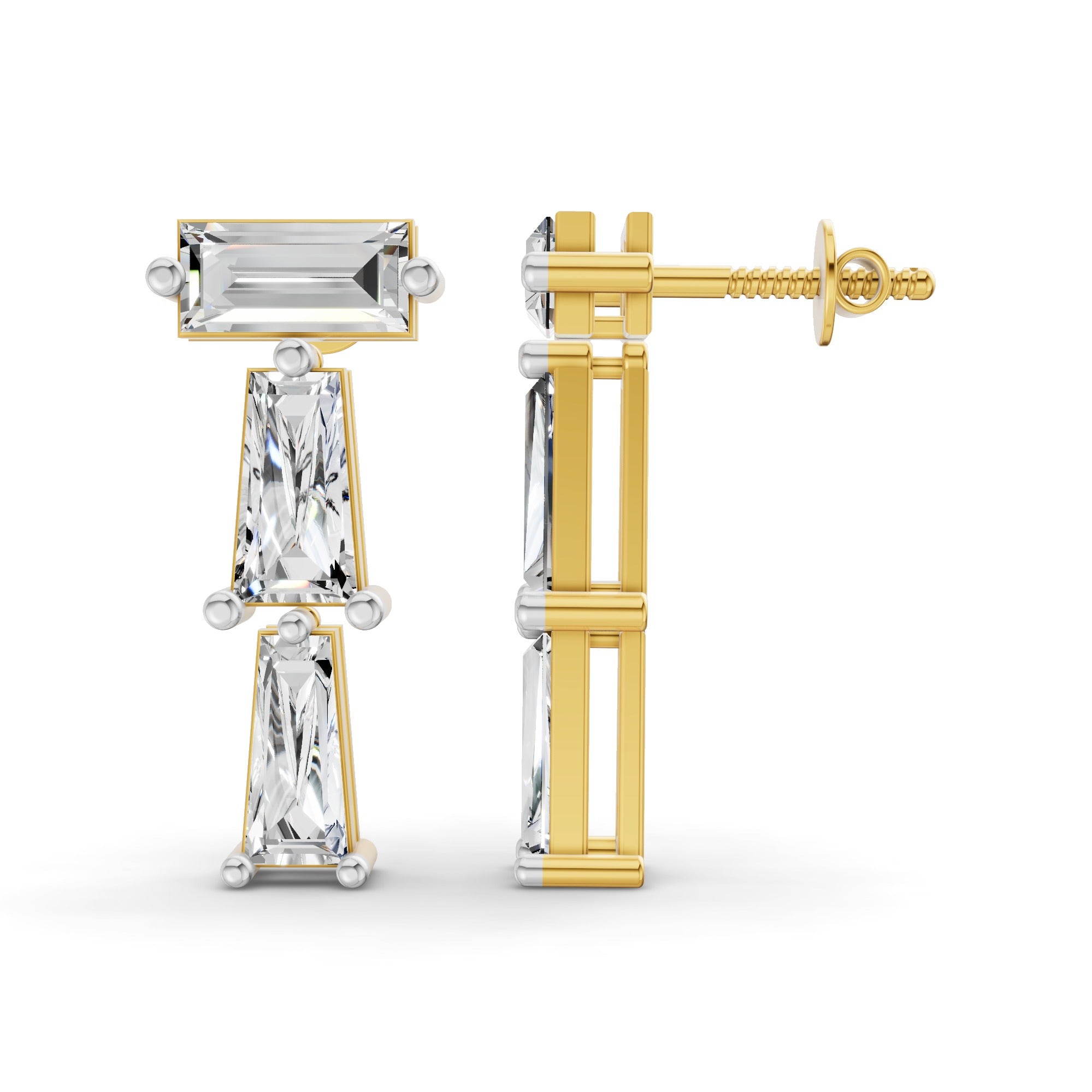 Sparkles Linear Prism Drop Diamond Earring