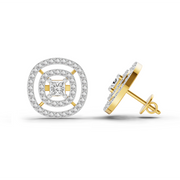 1.14 Ct Round Stud Earrings | 14K Yellow Gold