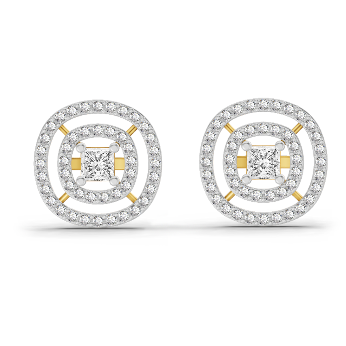 1.14 Ct Round Stud Earrings | 14K Yellow Gold