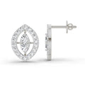 0.79 Ct Halo Stud Earrings | 14K White Gold  FG VS Quality Diamonds