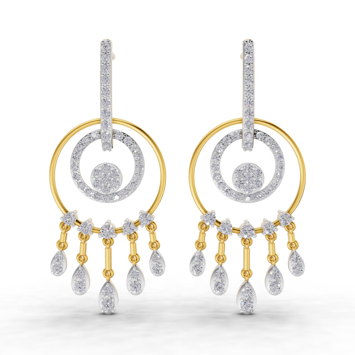 1.4 Carat  | 925 Sterling Silver Yellow Gold Plated Dream Catcher Earrings