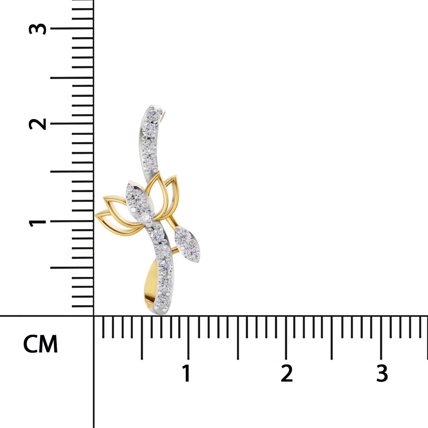 0.37 Carat  | 925 Sterling Silver Gold Plated Lotus Earrings