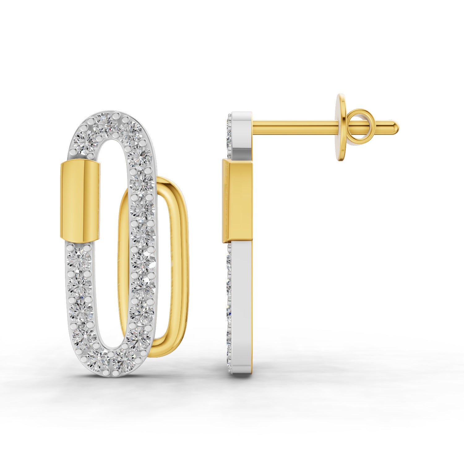 0.48 Carat  | 925 Sterling Silver Gold Plated Fashion Earrings