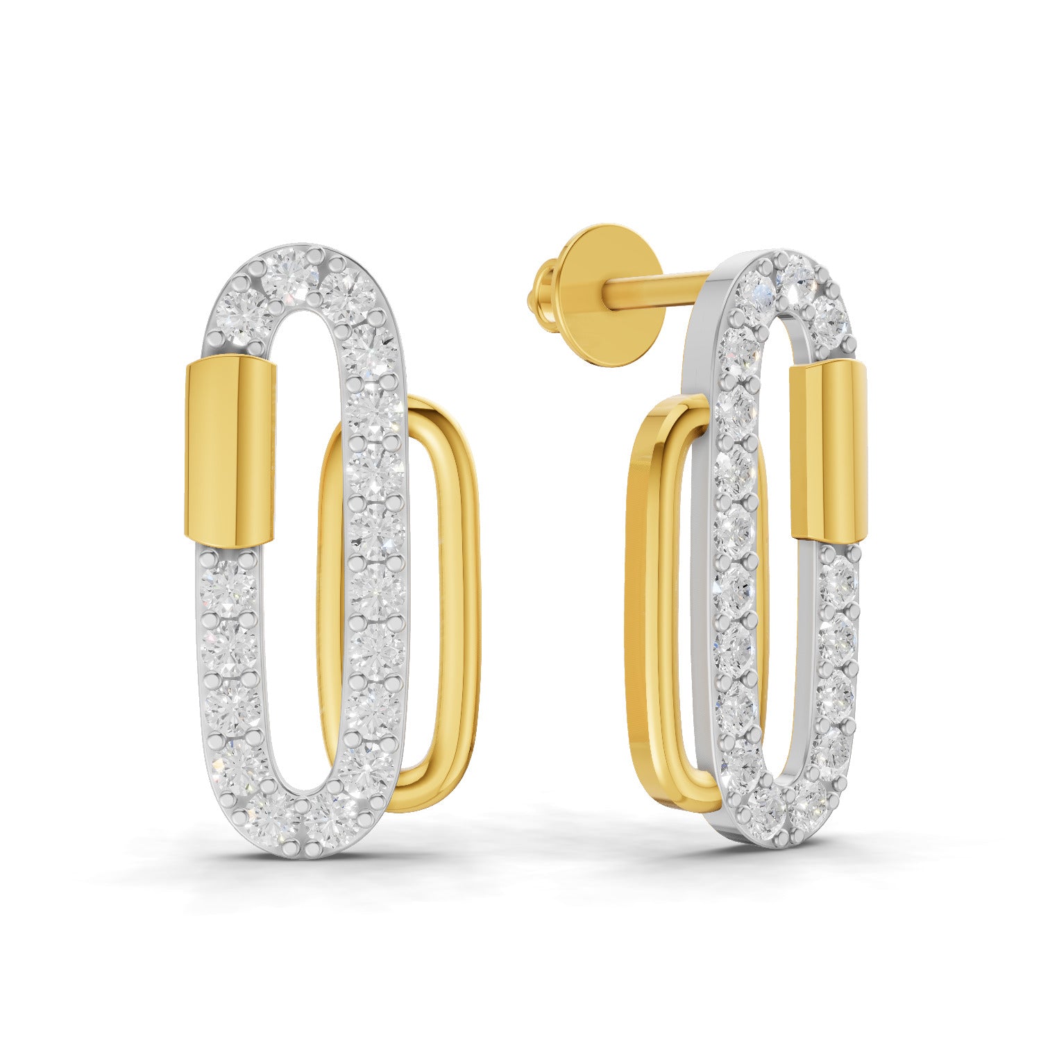 0.48 Carat  | 925 Sterling Silver Gold Plated Fashion Earrings