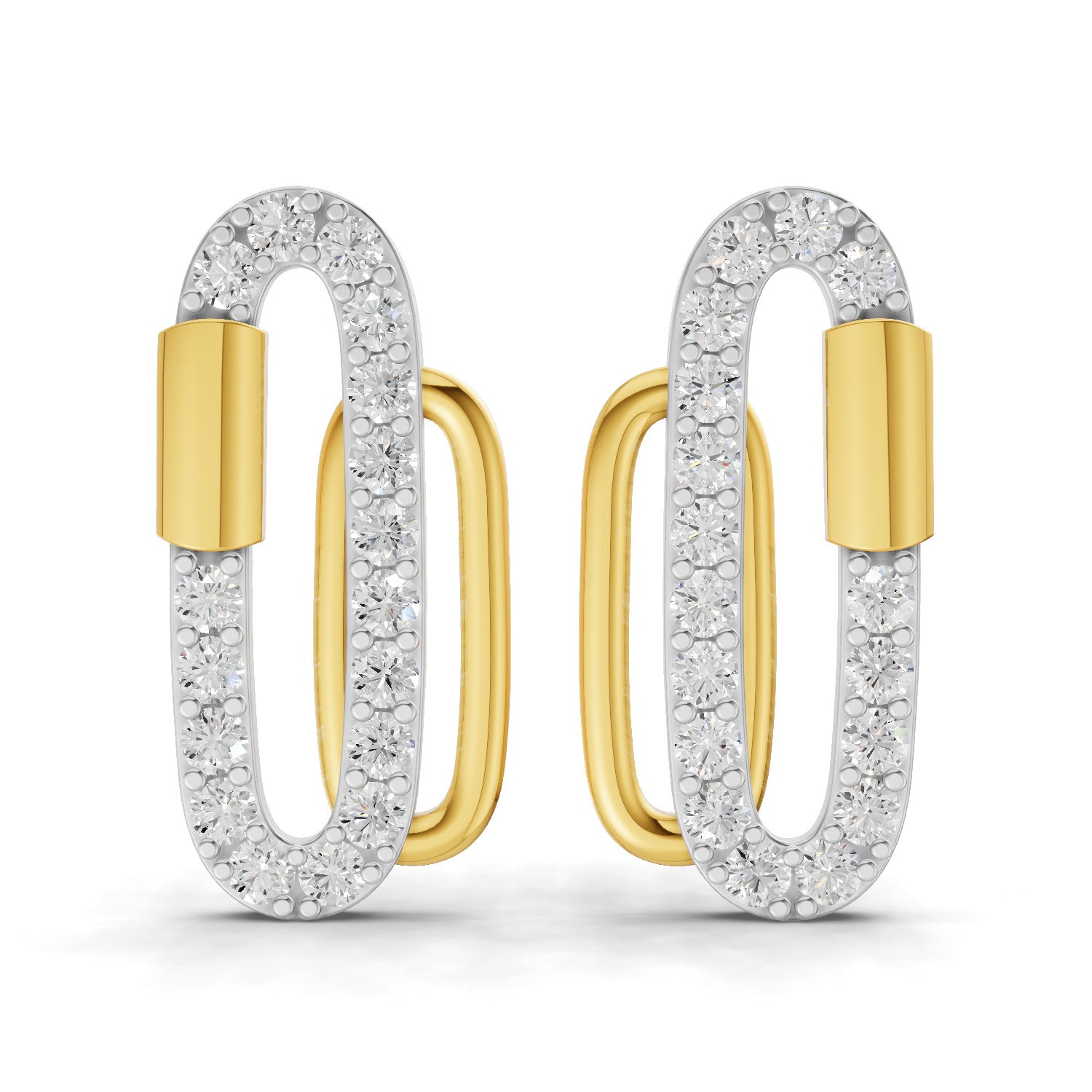 0.48 Carat  | 925 Sterling Silver Gold Plated Fashion Earrings