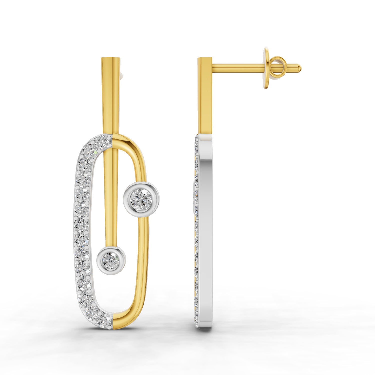 0.59 Carat  | 925 Sterling Silver Gold Plated Fashion Earrings