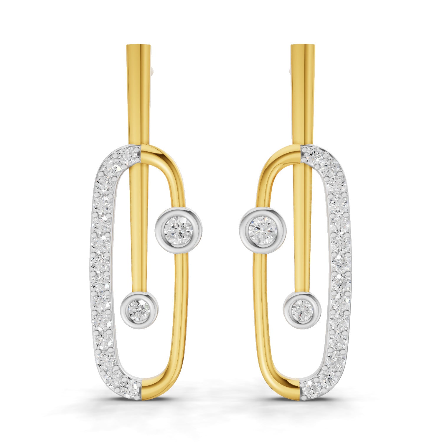 0.59 Carat  | 925 Sterling Silver Gold Plated Fashion Earrings