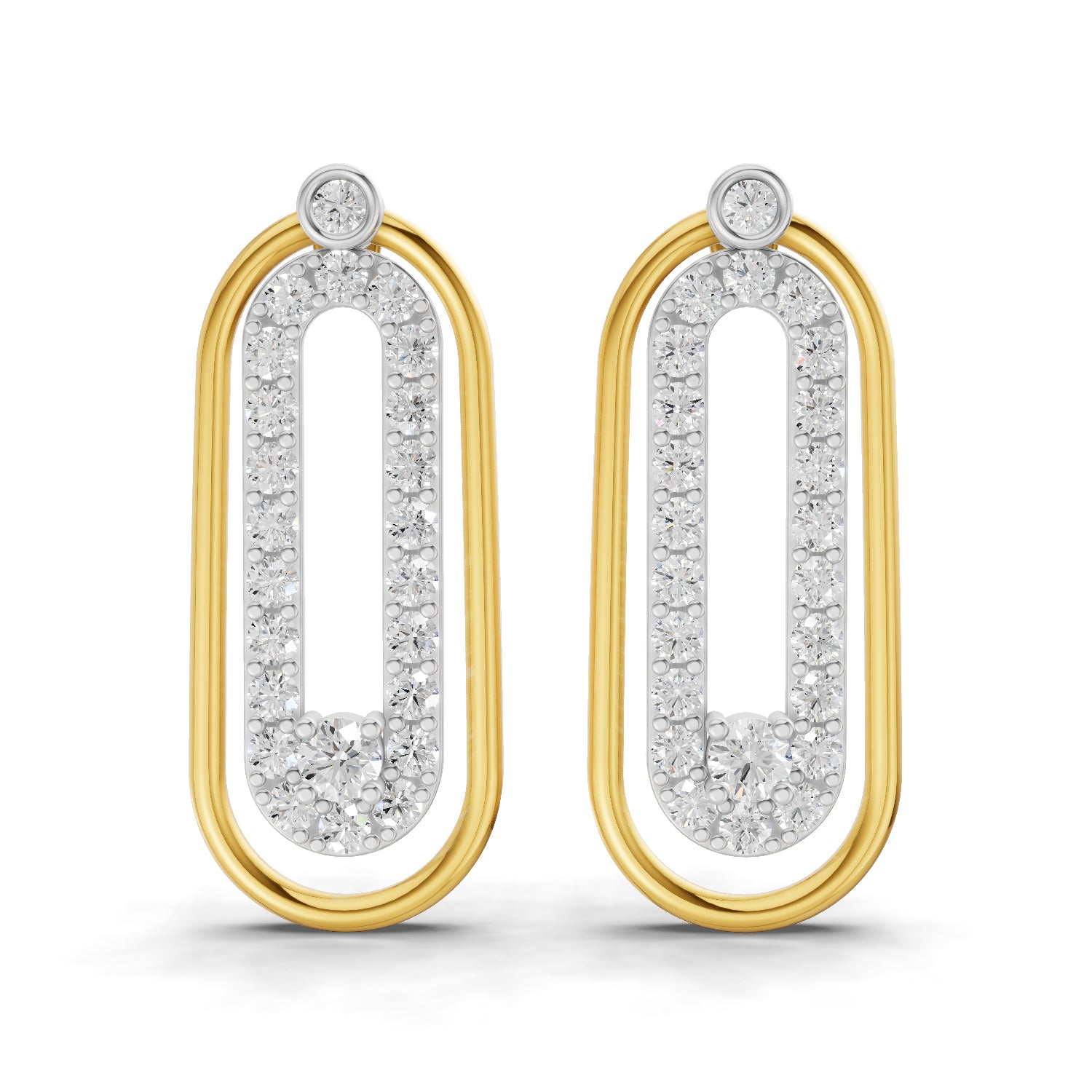 0.67 Carat  | 925 Sterling Silver Gold Plated Fashion Earrings