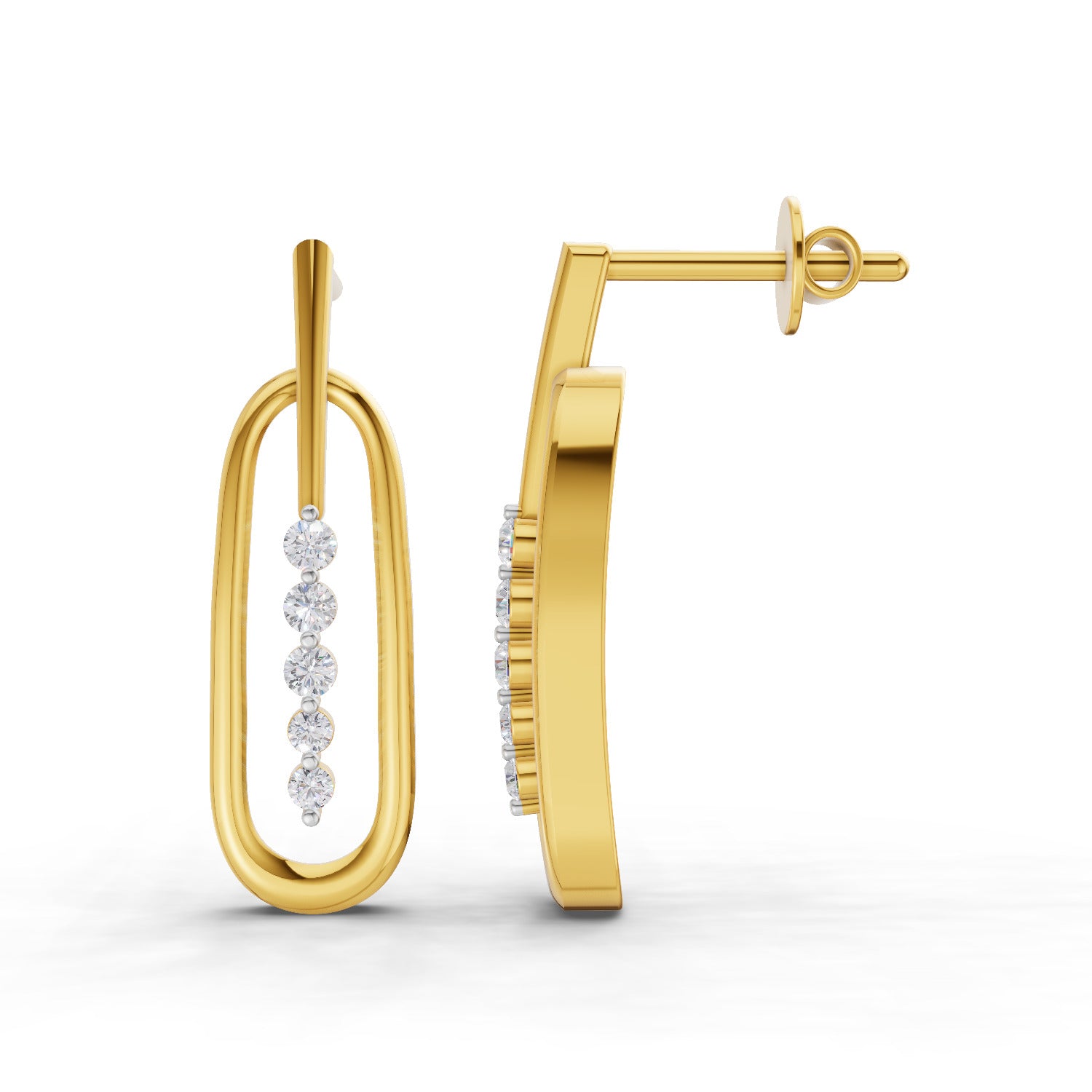 0.16 Carat  | 925 Sterling Silver Gold Plated Fashion Earrings