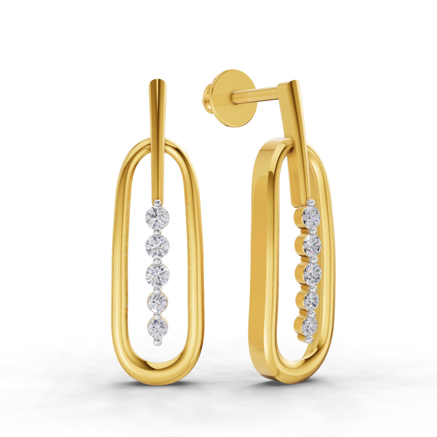 0.16 Carat  | 925 Sterling Silver Gold Plated Fashion Earrings