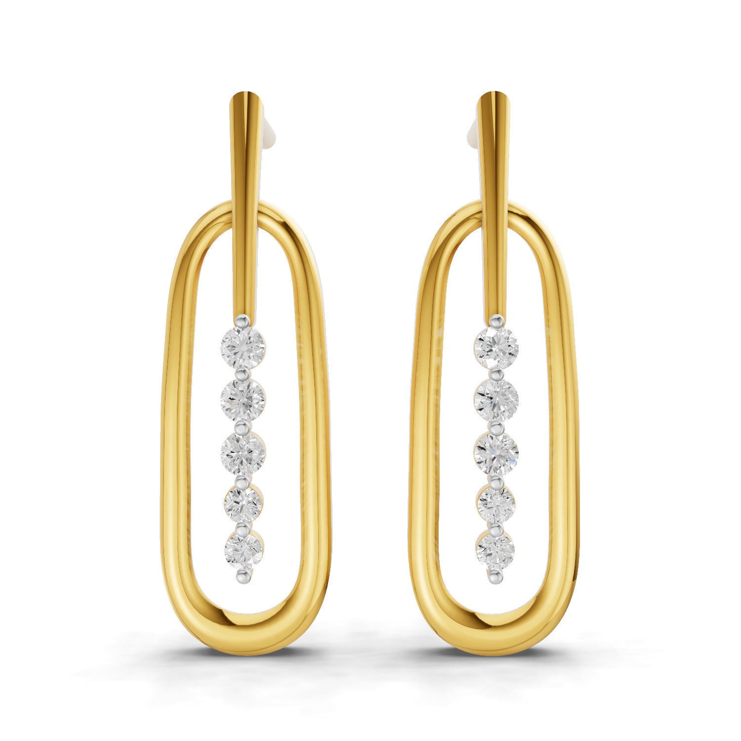 0.16 Carat  | 925 Sterling Silver Gold Plated Fashion Earrings