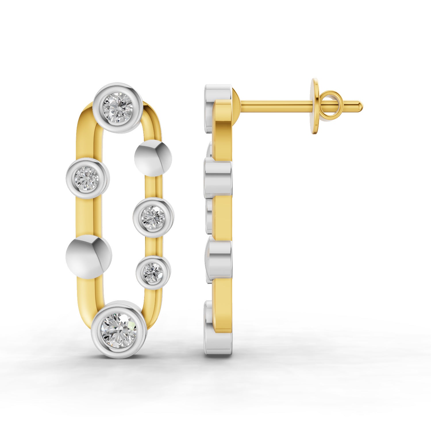 0.64 Carat  | 925 Sterling Silver Gold Plated Fashion Earrings