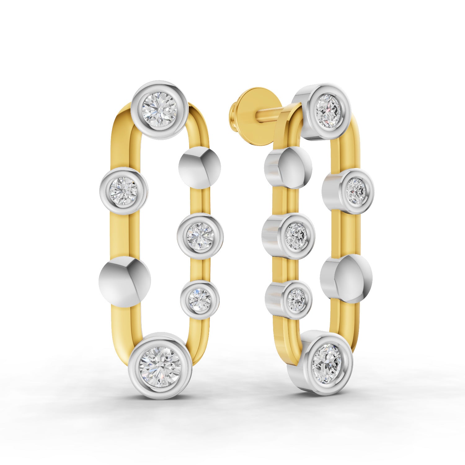 0.64 Carat  | 925 Sterling Silver Gold Plated Fashion Earrings