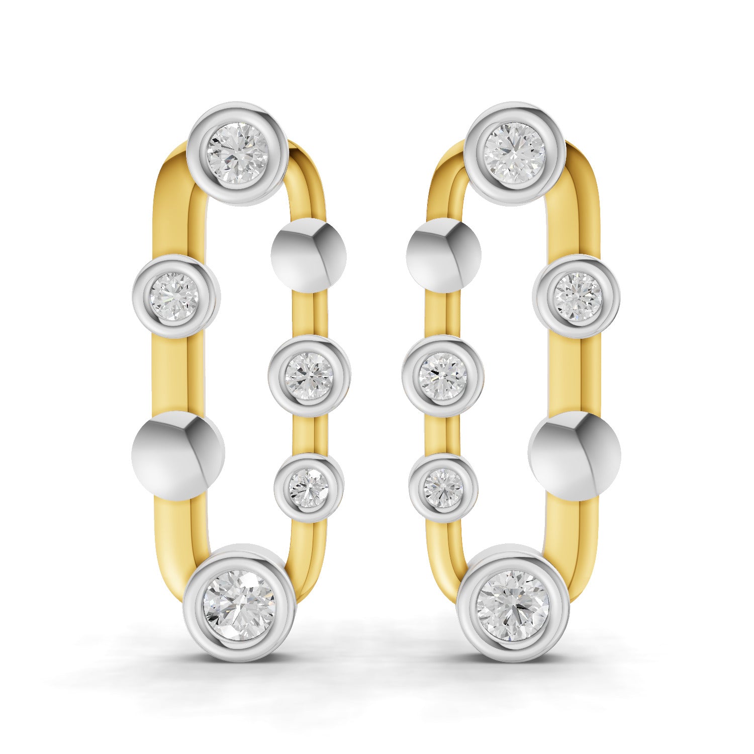 0.64 Carat  | 925 Sterling Silver Gold Plated Fashion Earrings