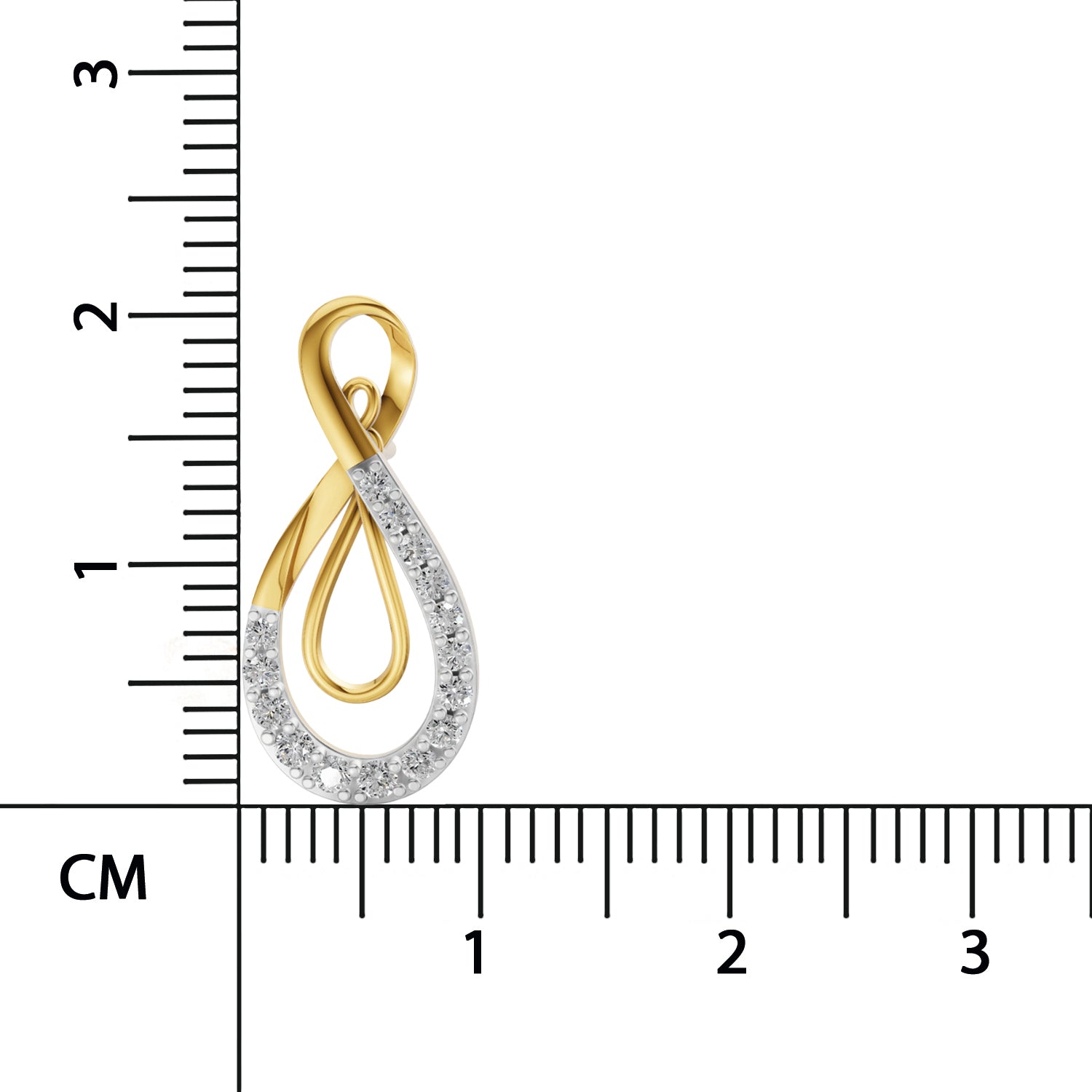 0.43 Carat  | 925 Sterling Silver Yellow Gold Plated Infinity Earrings