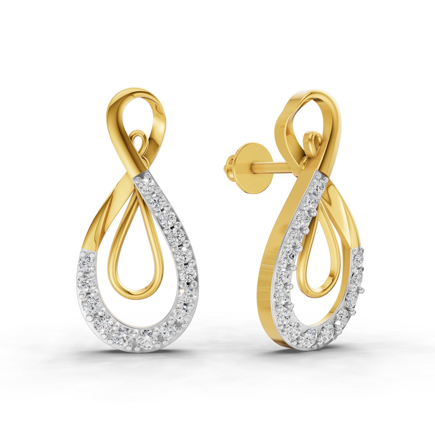 0.43 Carat  | 925 Sterling Silver Yellow Gold Plated Infinity Earrings