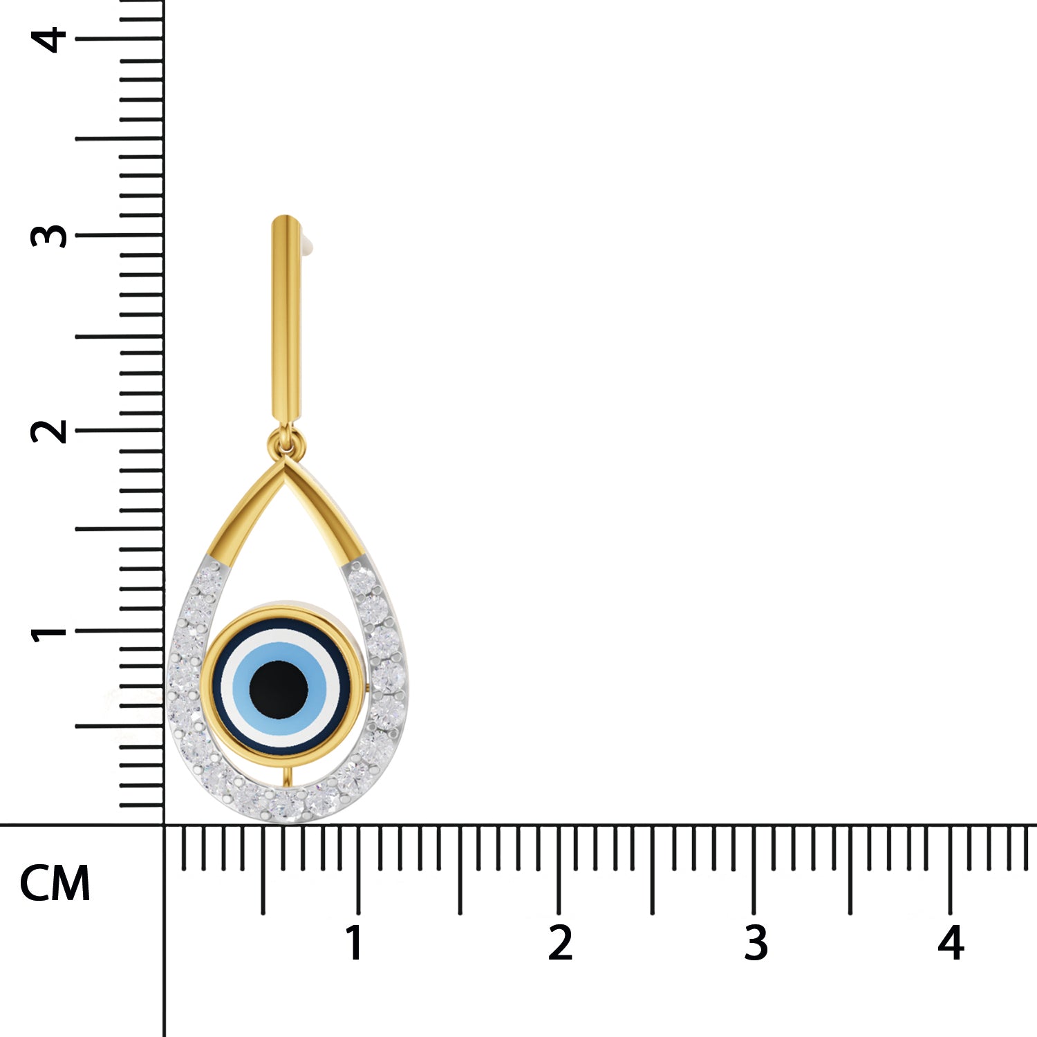 0.69 Carat  | 925 Sterling Silver Yellow Gold Plated Evil Eye Earrings