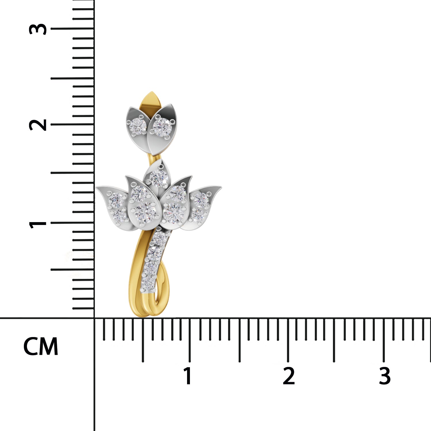 0.56 Round Shape| 925 Sterling Silver Gold Plated Lotus Stud Earrings