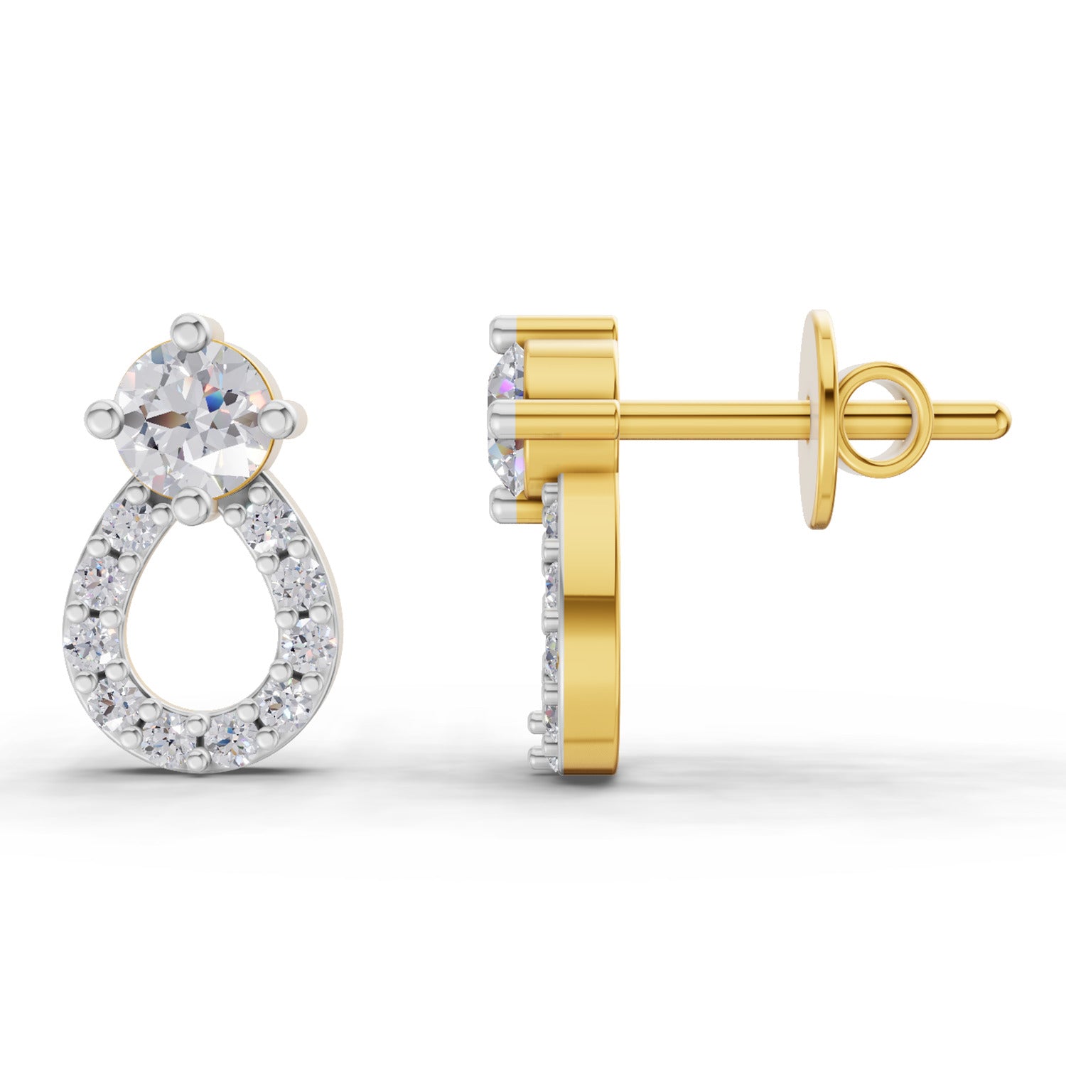 0.65 Carat  | 925 Sterling Silver Yellow Gold Plated Fashion Earrings