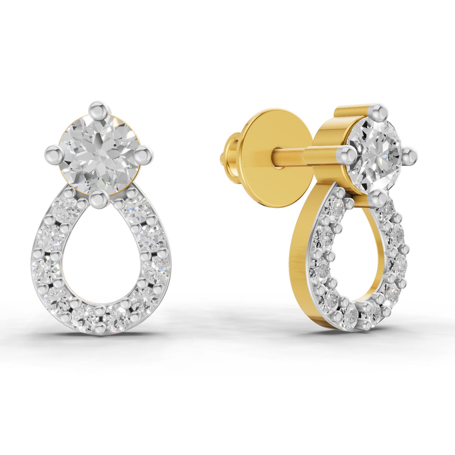 0.65 Carat  | 925 Sterling Silver Yellow Gold Plated Fashion Earrings