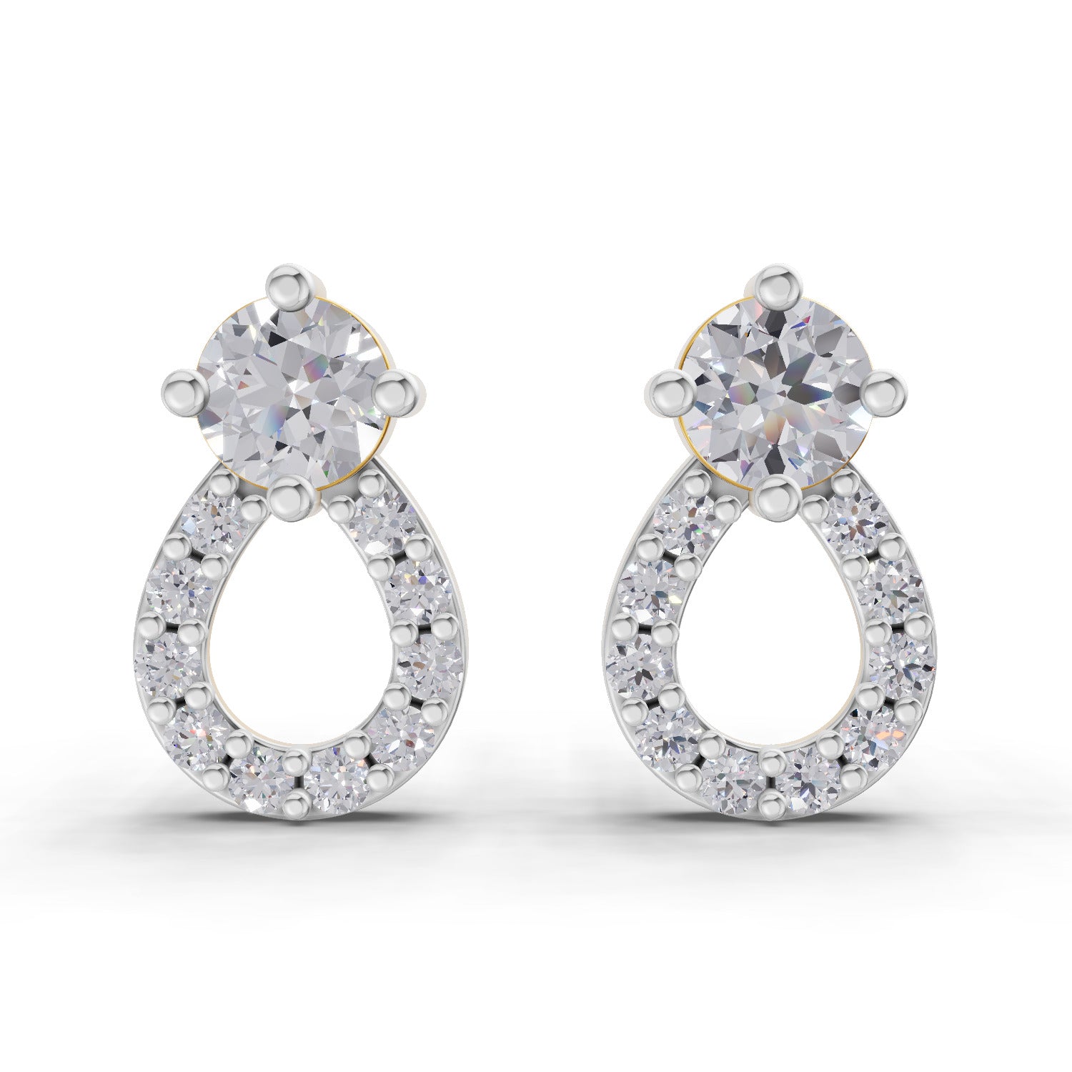 0.65 Carat  | 925 Sterling Silver Yellow Gold Plated Fashion Earrings