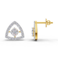 1.2 Carat Triane Lab Diamond Studs Earrings | 14K Yellow Gold