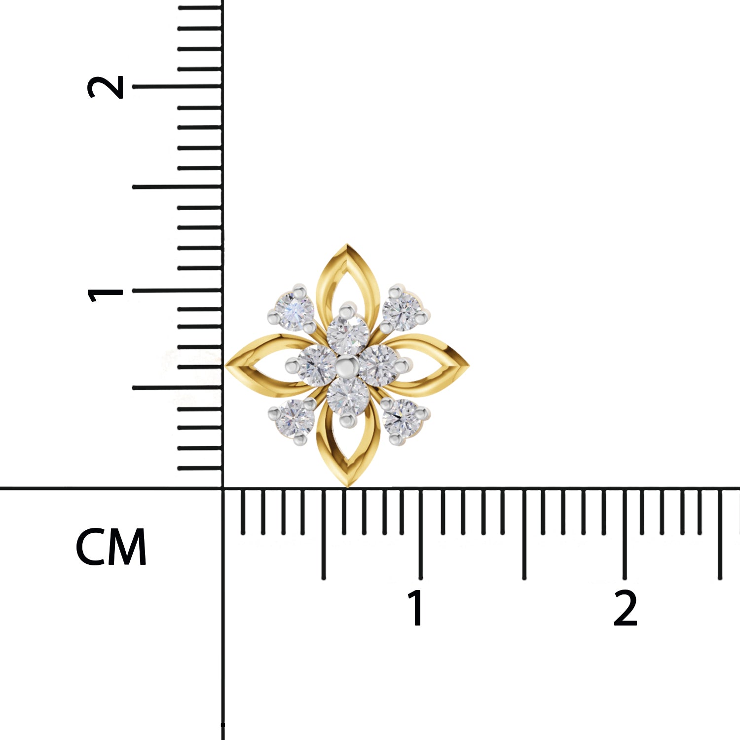 0.45 Carat  | 925 Sterling Silver Yellow Gold Plated Floral Earrings