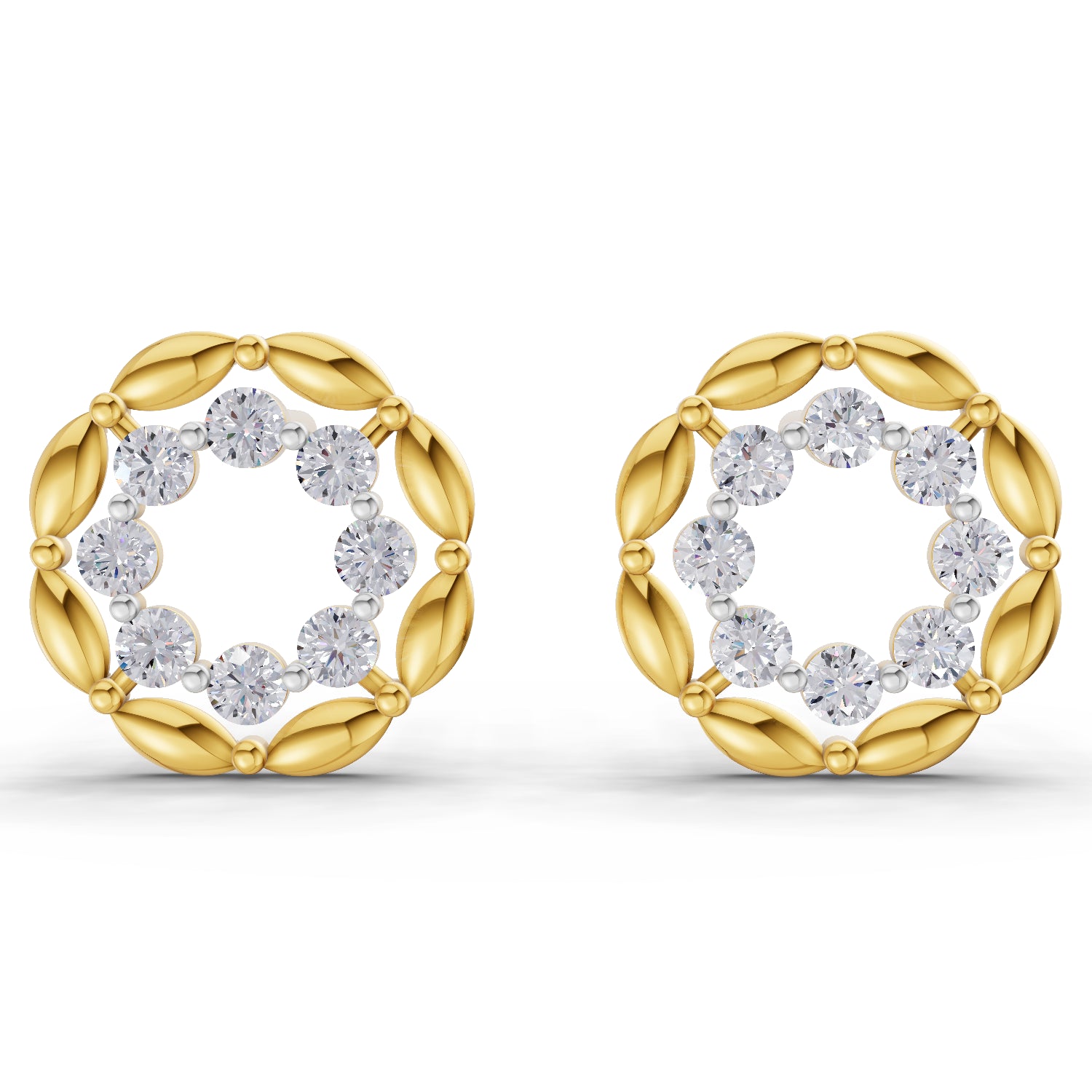 0.34 Carat | 925 Sterling Silver Gold Plated Eternal Circle Earrings