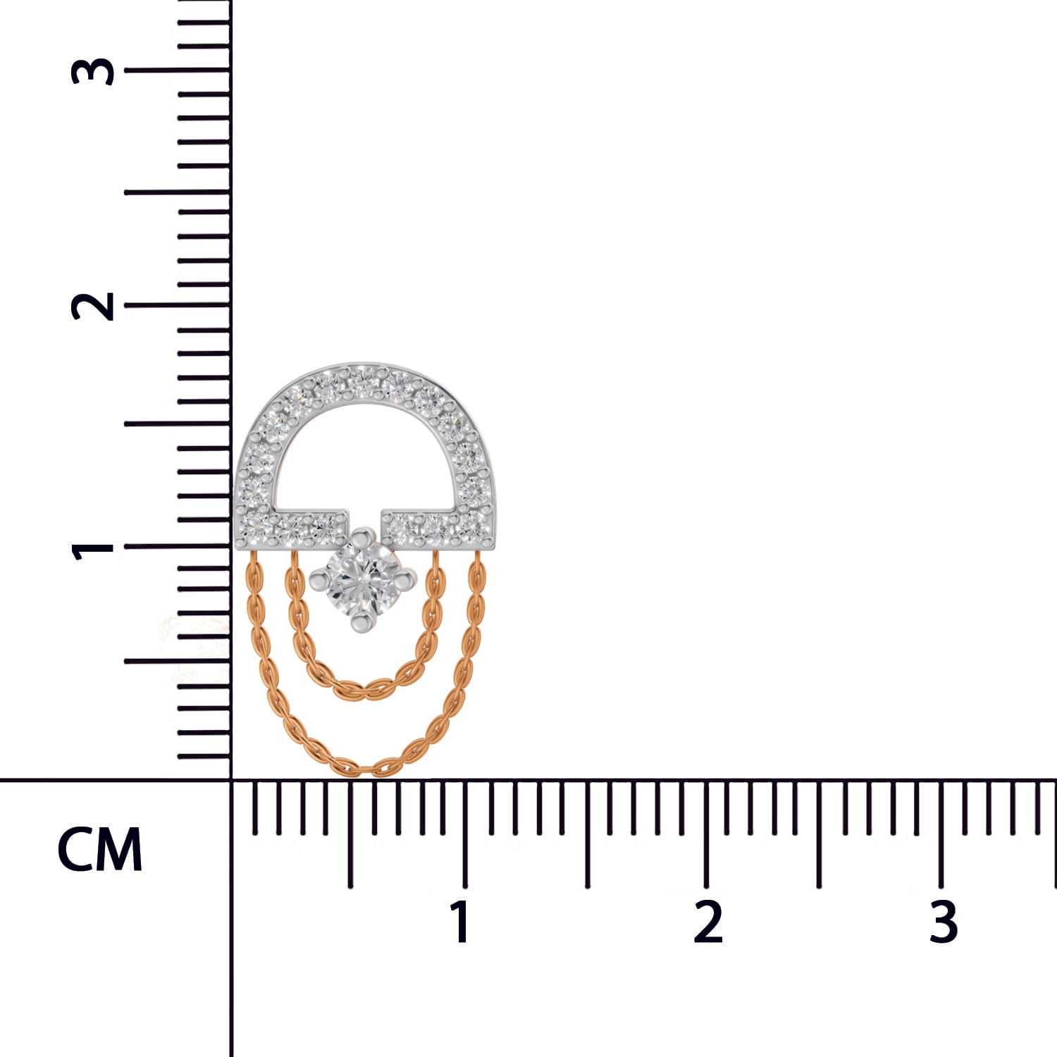 0.46 Carat Chain Drop Stud Earrings for Women | 14K Rose Gold